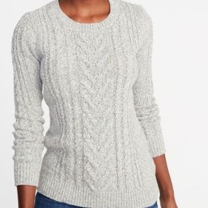 Marled Cable Knit Sweater Cream